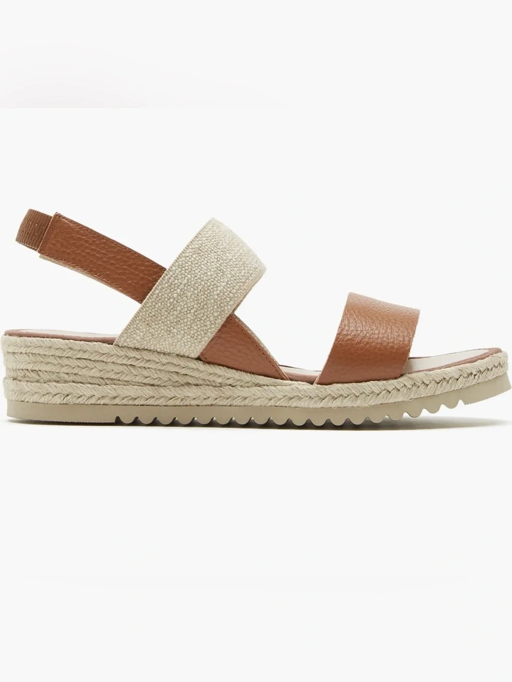 La CANADIENNE Brown and Beige Two‑Tone Slingback Sandals